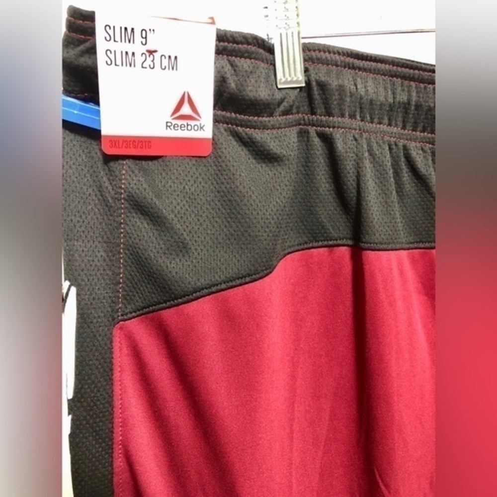 💠Reebok Amped Slim Polyester Garnet Training Basketball Shorts - Picture 10 of 13